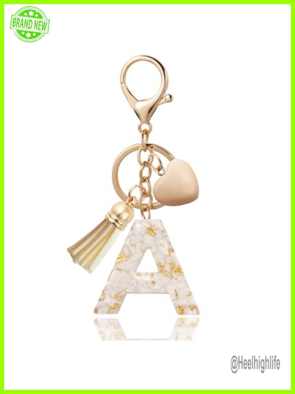 Resin Letter Initial Keychain Butterfly Design Bag Charm for Women